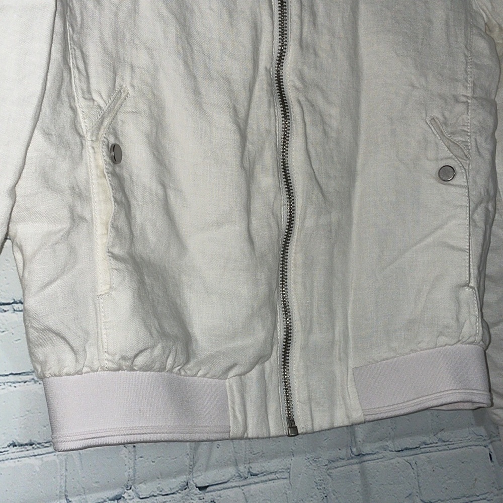 Zara Mens Basic Bomber Jacket White - image 2